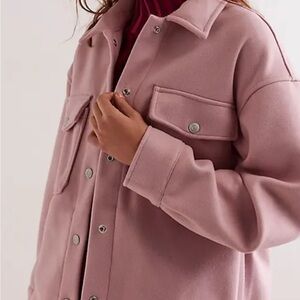 LARGE FREE PEOPLE MAUVE LOLA SHIRT Utility Jacket